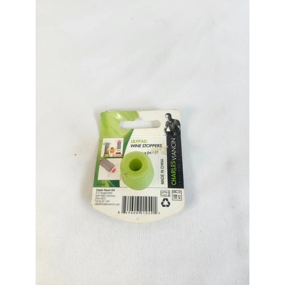 Charles Viancin Lilypad Wine Stopper Green Silicone Bottle Plug BPA Free #1049